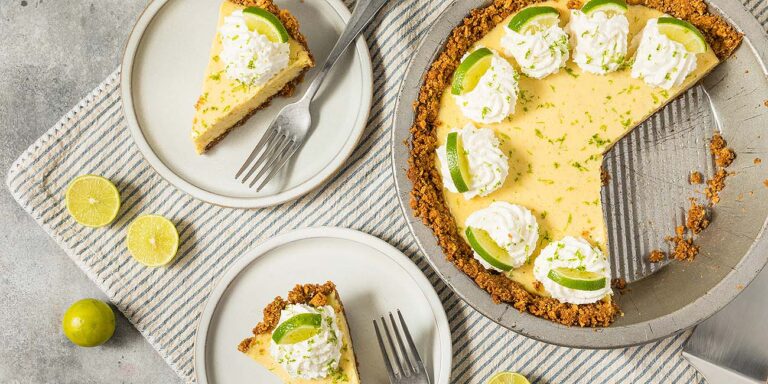 Key lime pie sliced