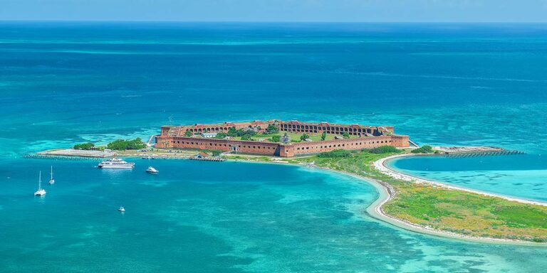 aerial view of Fort Jefferson at Dry Tortugas National Park